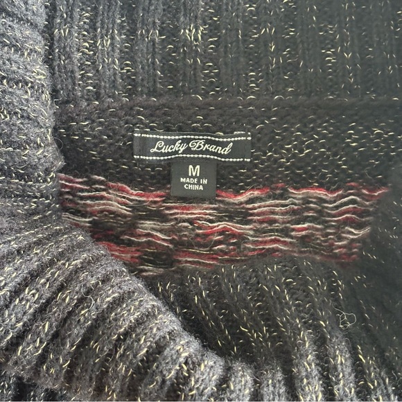 Lucky Brand Multicolor Cowl Neck Long Cozy Tunic Wool Sweater with Front Pockets - Picture 6 of 9